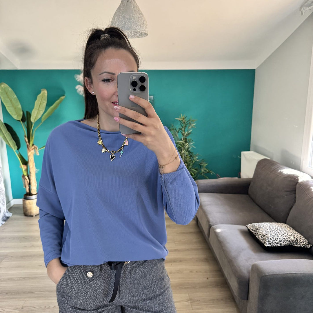 Top CERISE bleu