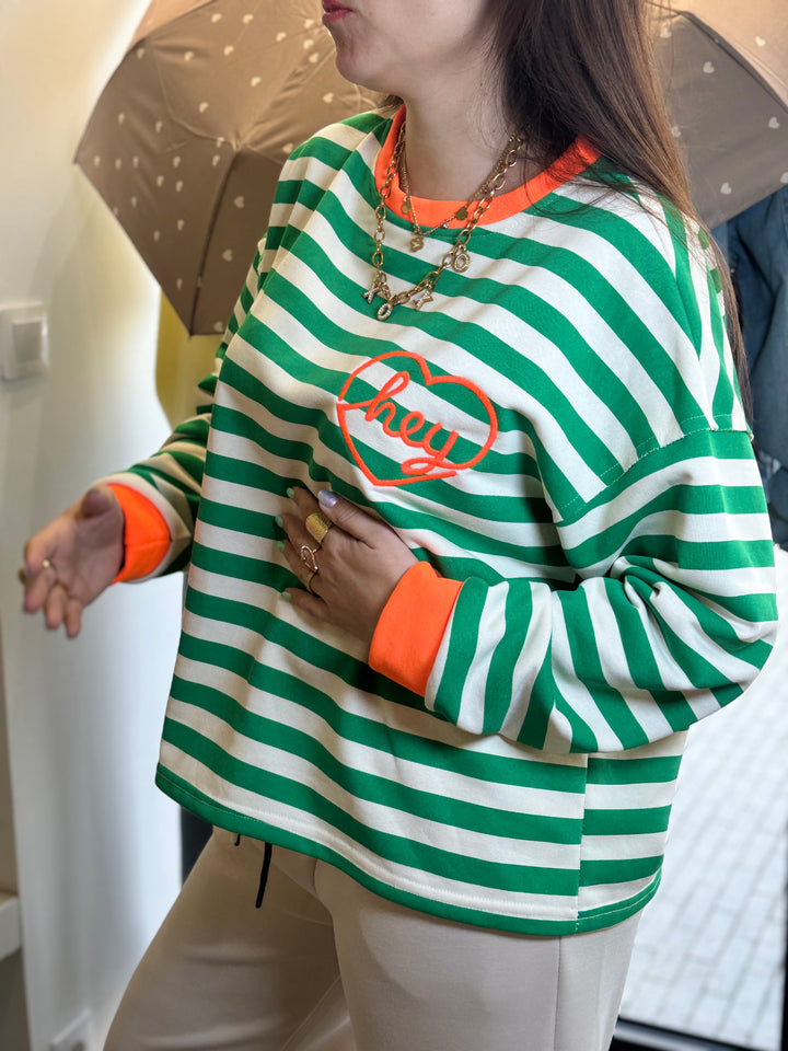 Sweat marinière amy vert