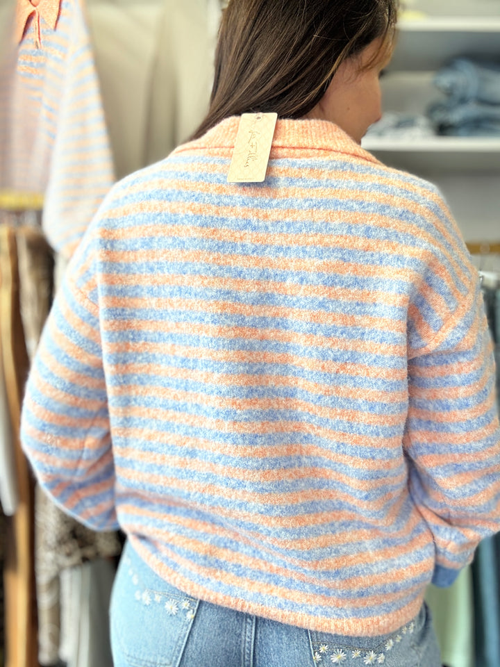 Polo rayé pastel Amel