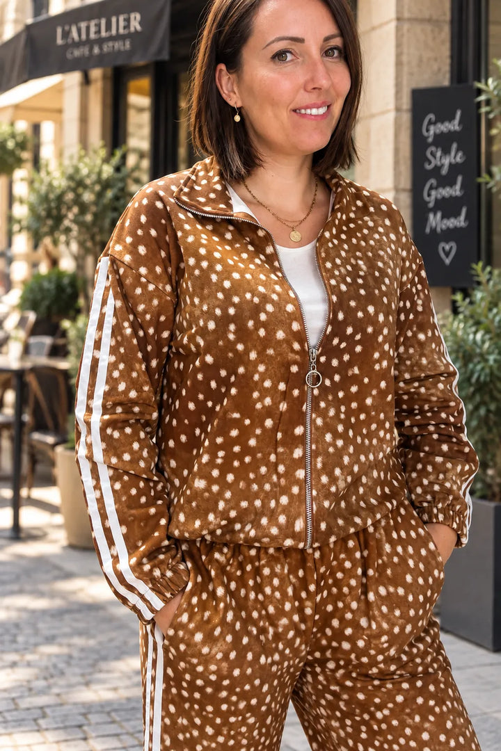 Veste Bombers Imprimé Bambi à Bandes