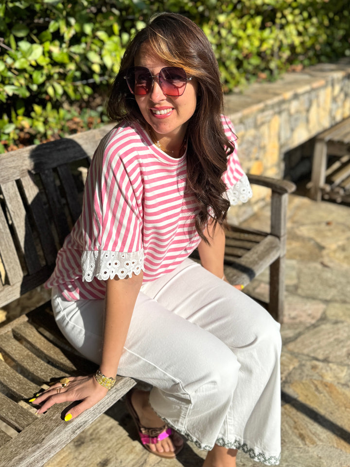 TEE shirt marinière rose