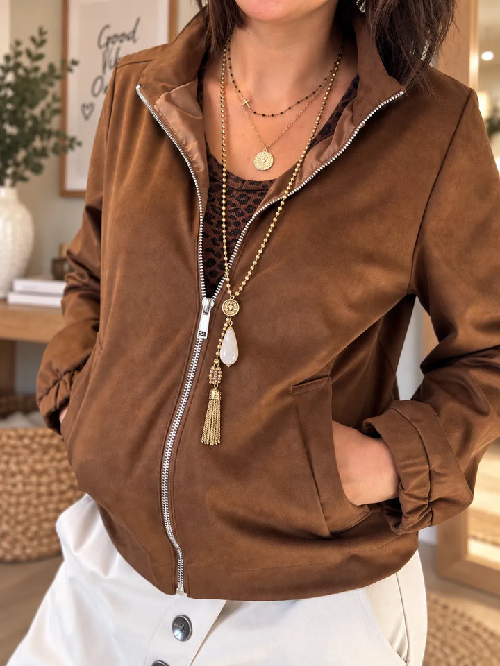 Blouson Suédine Marron