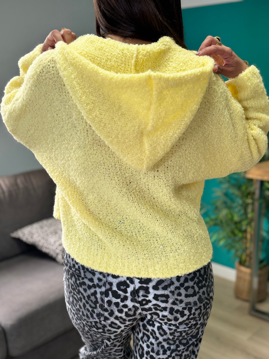 Pull doux à capuche – Jaune lumineux Manon