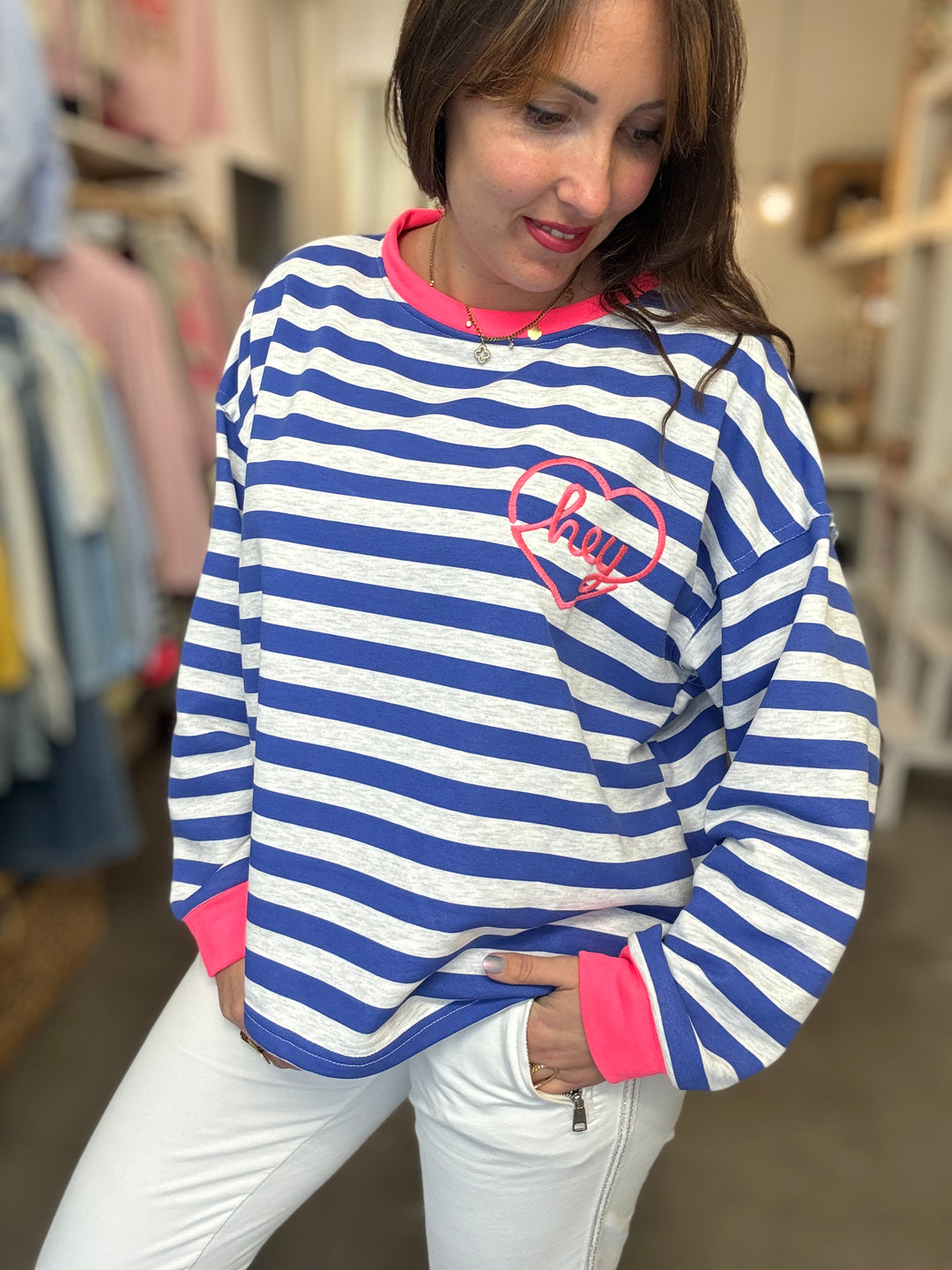 Sweat marinière bleu amy