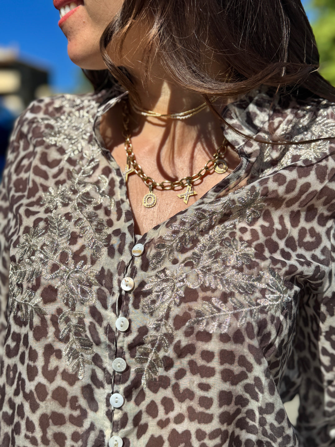 Chemise en voile léopard Doriane
