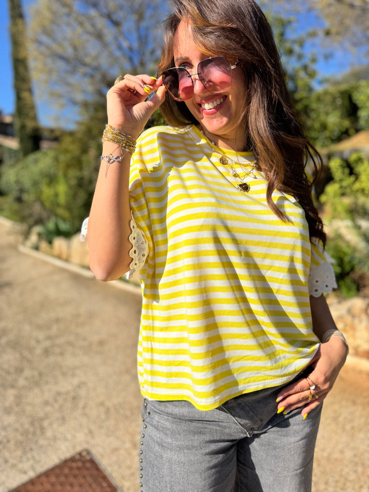 TEE shirt marinière jaune