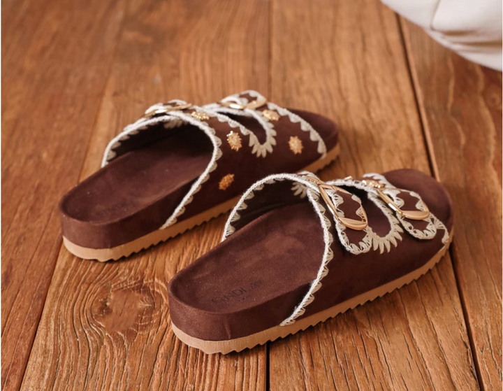 sandales soleil chocolat