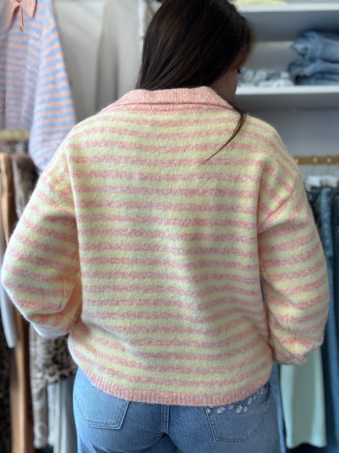 Polo rayé pastel Amel