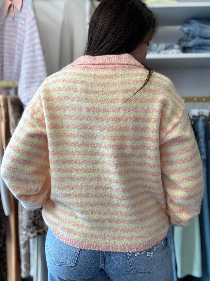 Polo rayé pastel Amel