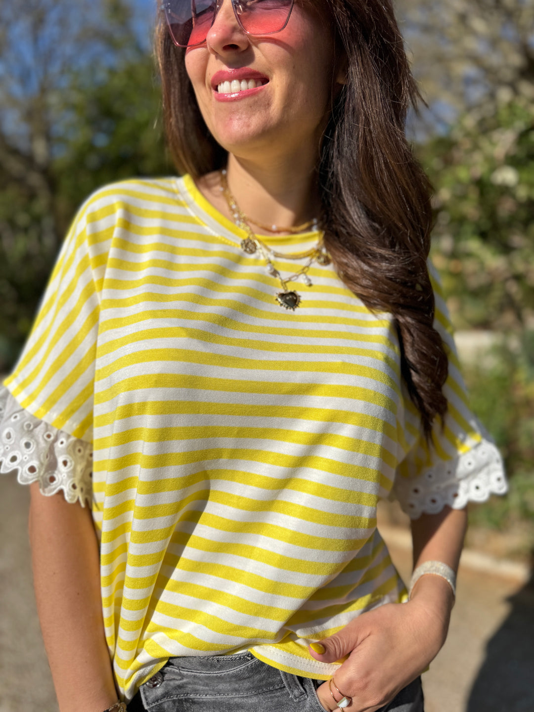 TEE shirt marinière jaune