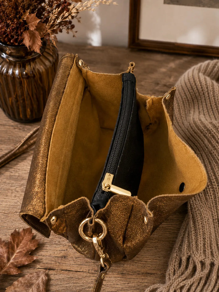sac en cuir mordoré