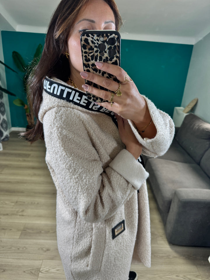 Veste beige à capuche fanny