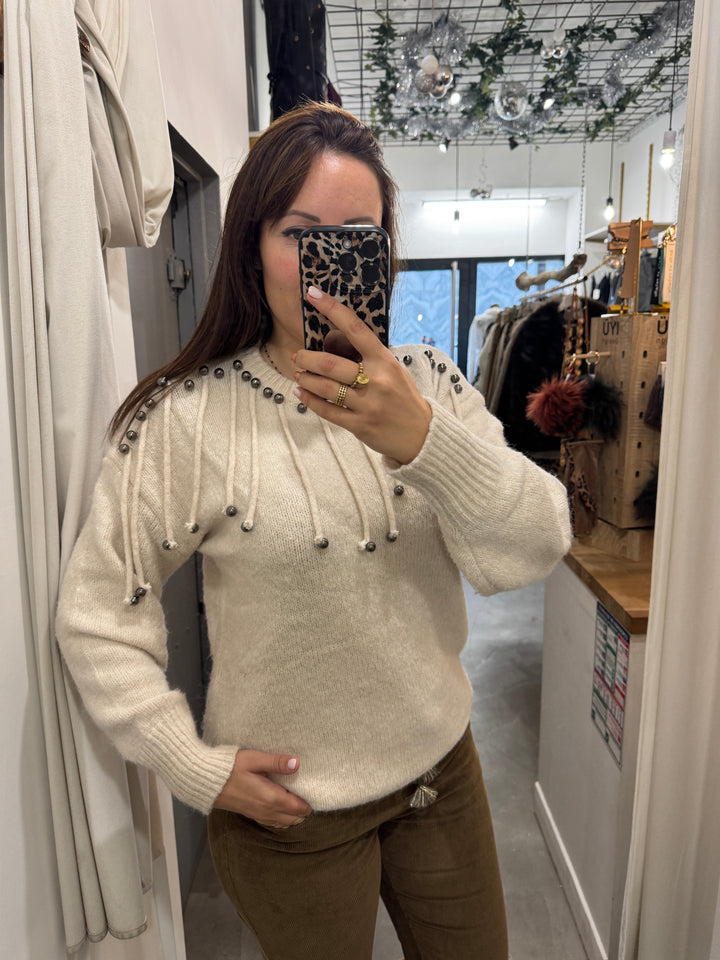 Pull écru perle Corinne