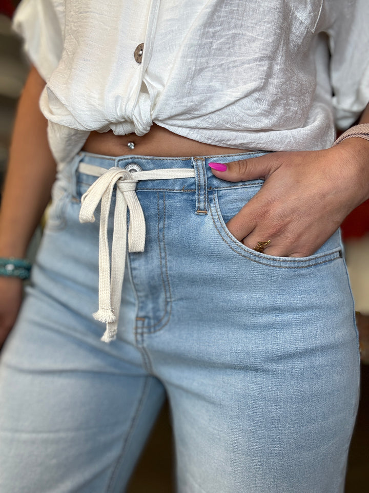 Jean large taille haute