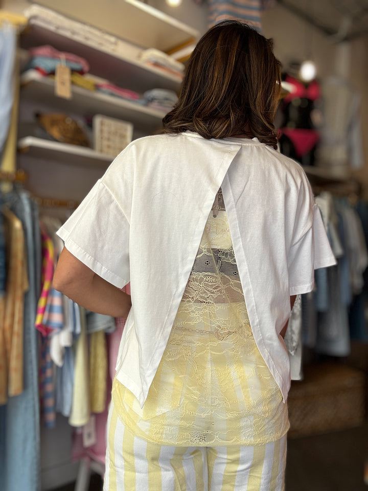 T-SHIRT JAUNE ET BLANC
