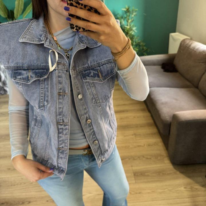 Veste en jean sans manches VERO