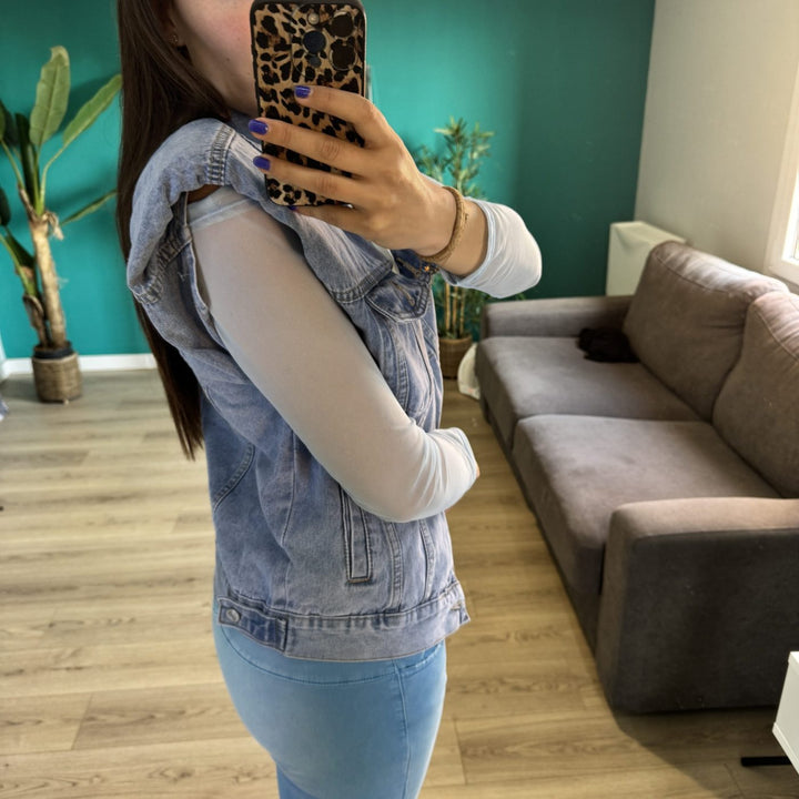 Veste en jean sans manches VERO