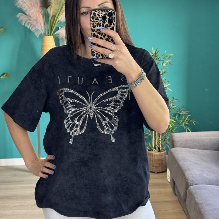 TEE SHIRT NOIR FEMME
