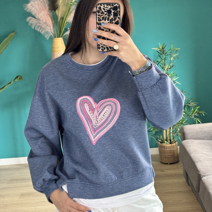 SWEAT FEMME BLEU