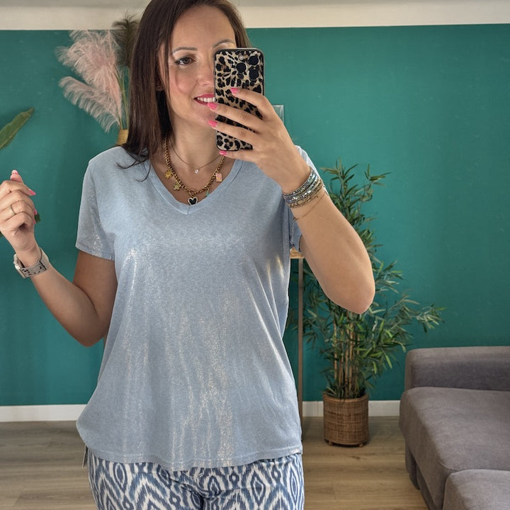 T-shirt Jo BLEU IRISÉ