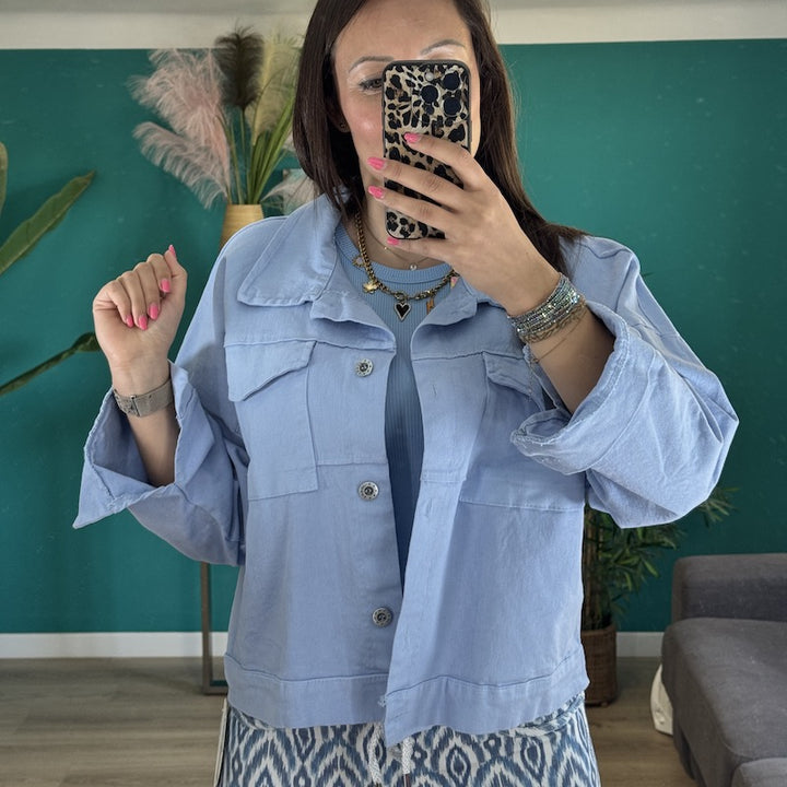 Veste coupe droite BLEU