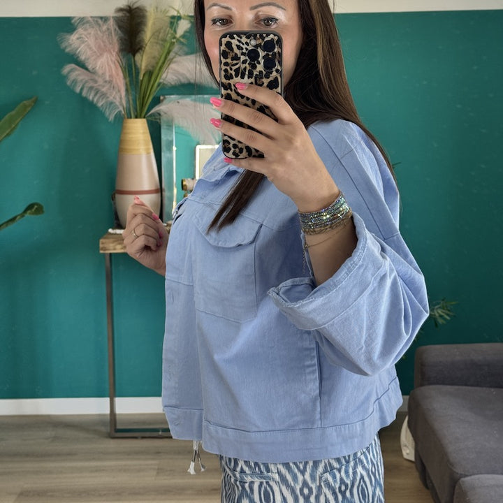 Veste coupe droite BLEU