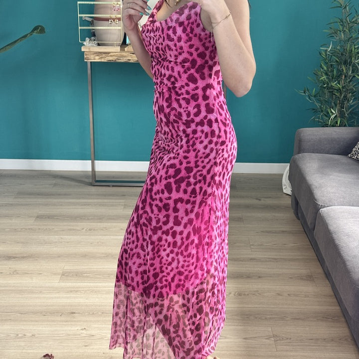 Robe longue léopard ROSE