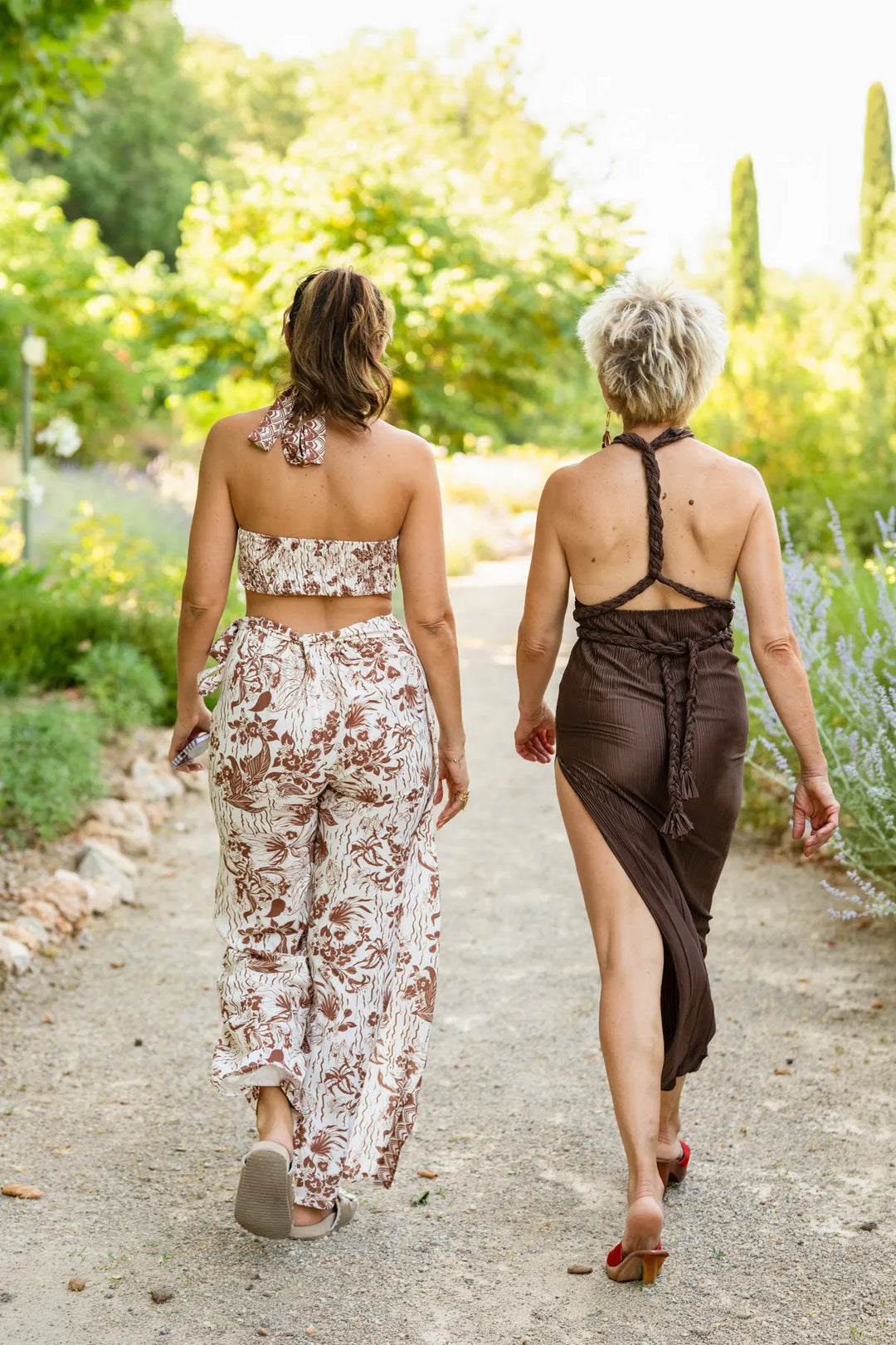Robe longue chocolat dos nu