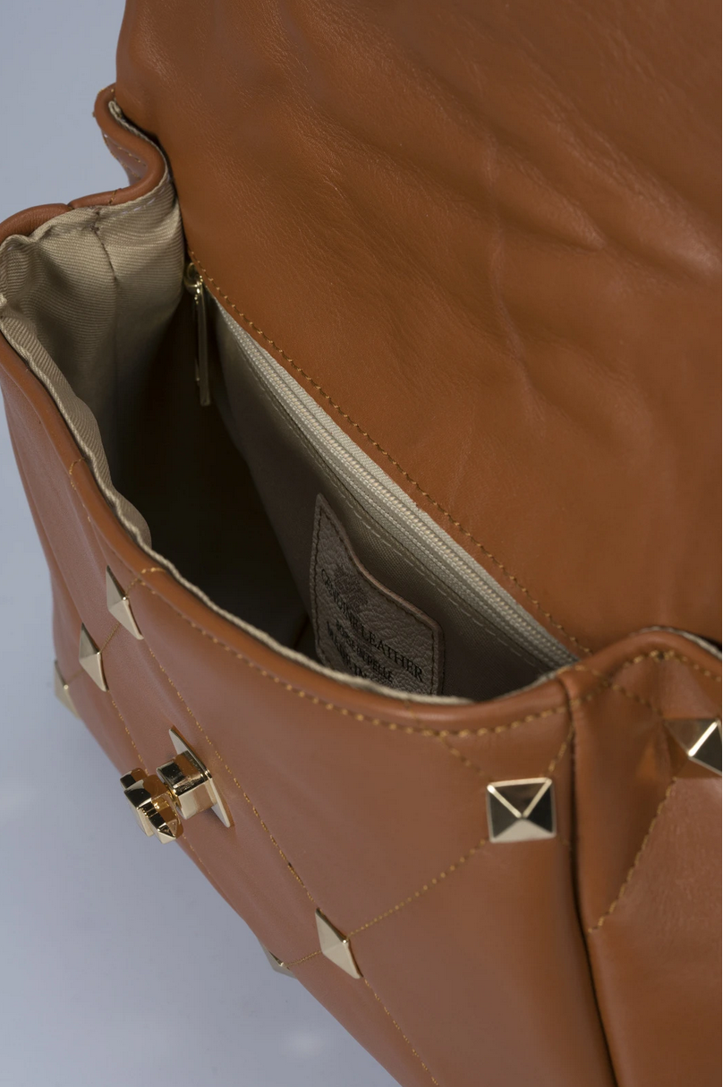 SAC A MAIN EN CUIR chocolat