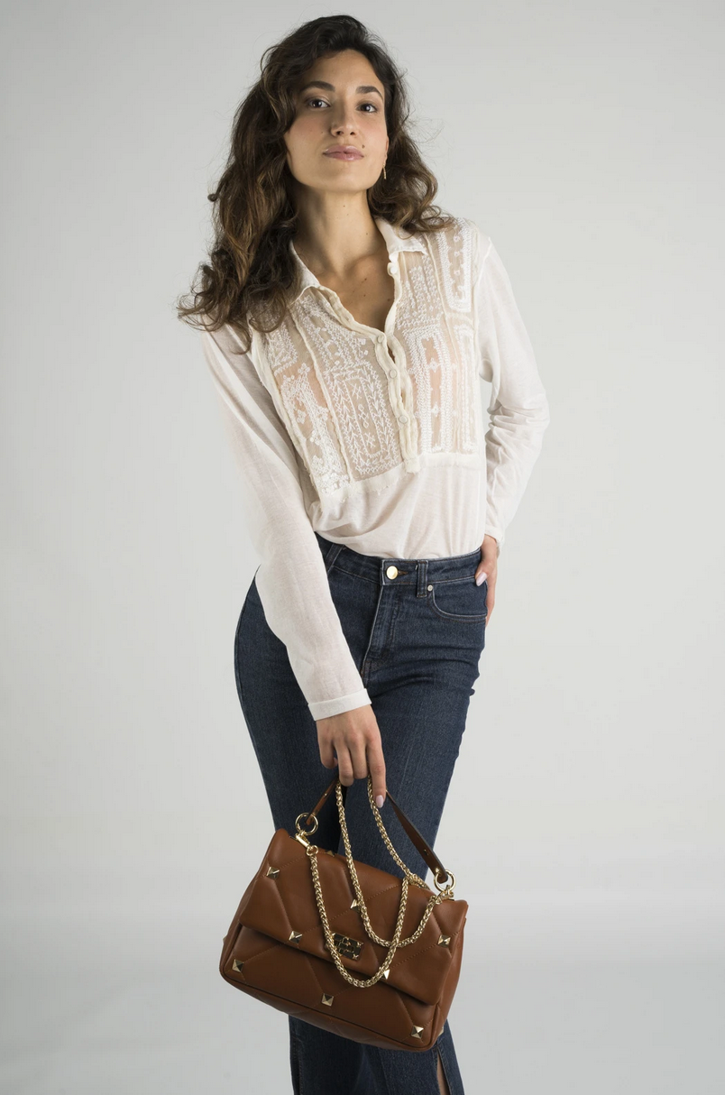 SAC A MAIN EN CUIR chocolat