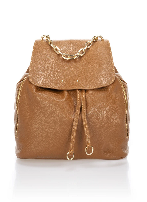 SAC A DOS EN CUIR CAMEL