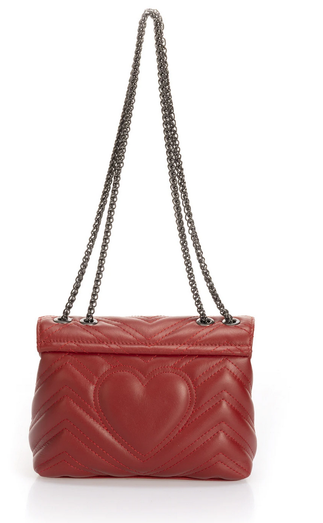sac en cuir rouge foncé